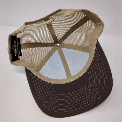 Pacific Headwear Snapback Trucker Hat Brown OSFA Mesh Back Patch