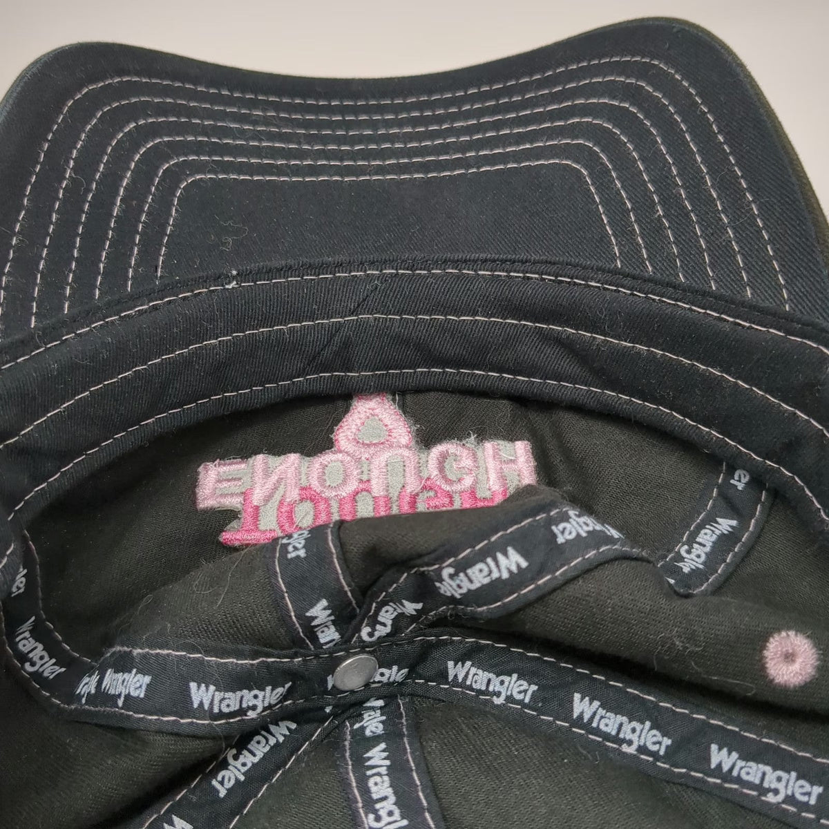 Wrangler Baseball Cap Black One Size Tough Enough To Wear Pink Ribbon Hat