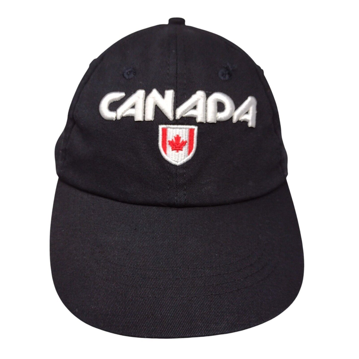Flag of Canada Strapback Hat Black OSFA Solid Adjustable Embroidered