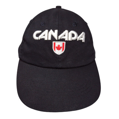 Flag of Canada Strapback Hat Black OSFA Solid Adjustable Embroidered