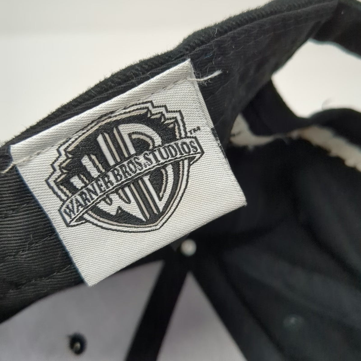 Warner Bros Studios Actor Logo Baseball Cap Black One Size Hat Slideback Buckle