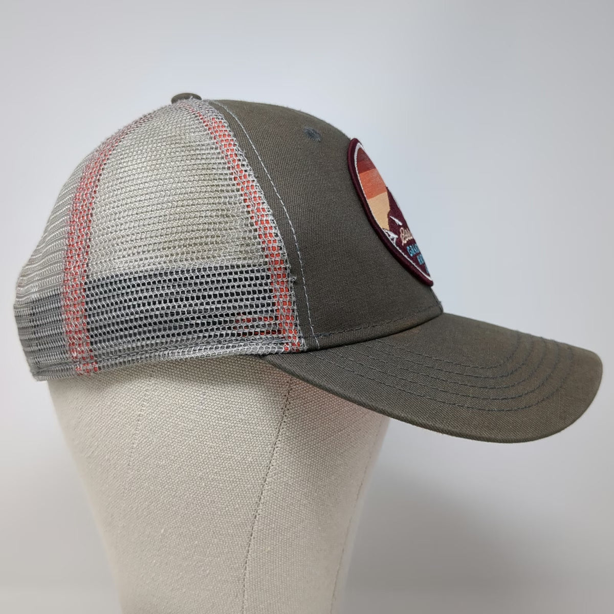 Eddie Bauer Trucker Hat Gray One Size Grand Teton National Park Mesh Snapback