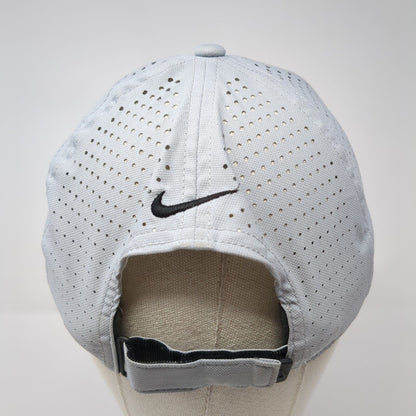 Nike Golf Strapback Hat Gray One Size Adjustable Swoosh Laser Cut