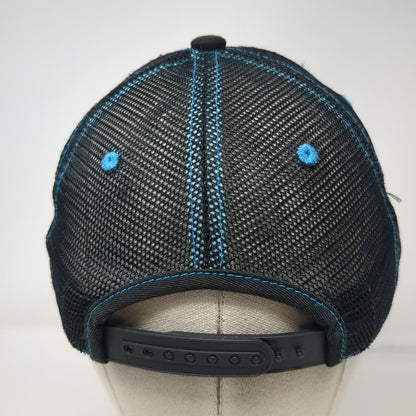 Aksels Trucker Hat Black Red Blue One Size Mountain Landscape Pine Mesh Snapback