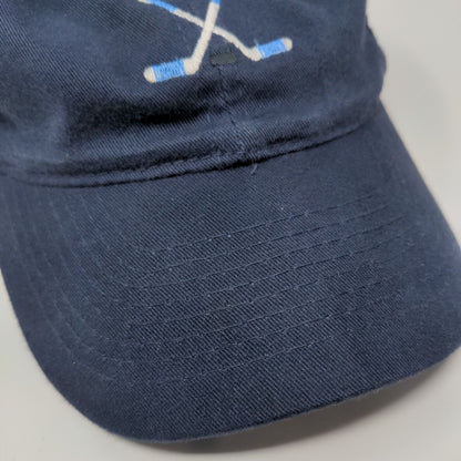 Ice Hockey Slideback Hat Blue OSFA Adjustable Embroidered 6 Panel Otto
