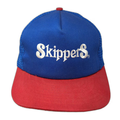 Designer Award Headwear Trucker Hat Blue Red One Size Mesh Back Skippers Logo