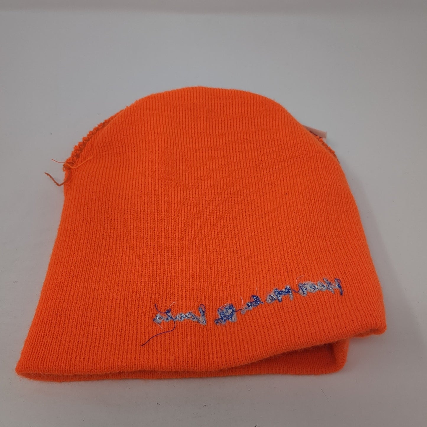 Meet Me In St. Louis Beanie Hat Orange One Size Stretch Knitted Embroidered AMC