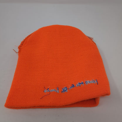 Meet Me In St. Louis Beanie Hat Orange One Size Stretch Knitted Embroidered AMC