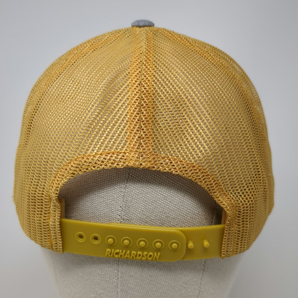 Richardson Trucker Hat Gray Yellow One Size Mesh Back Snapback Buffalo Co Patch
