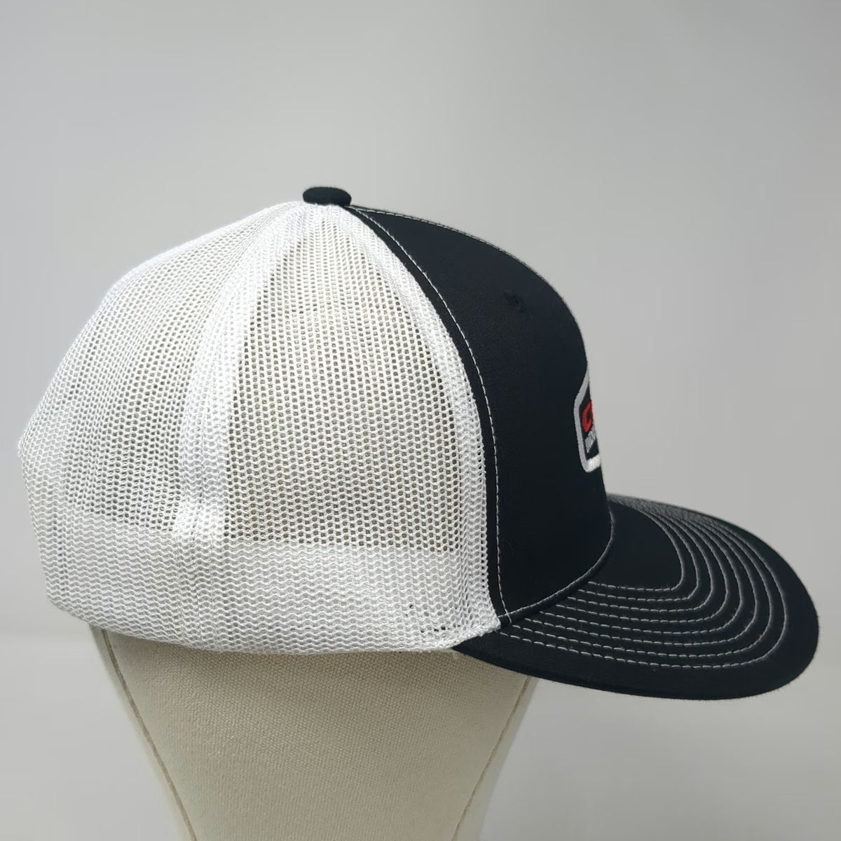 Pacific Headwear Trucker Hat Black One Size Cole Industrial Mesh Snapback Logo