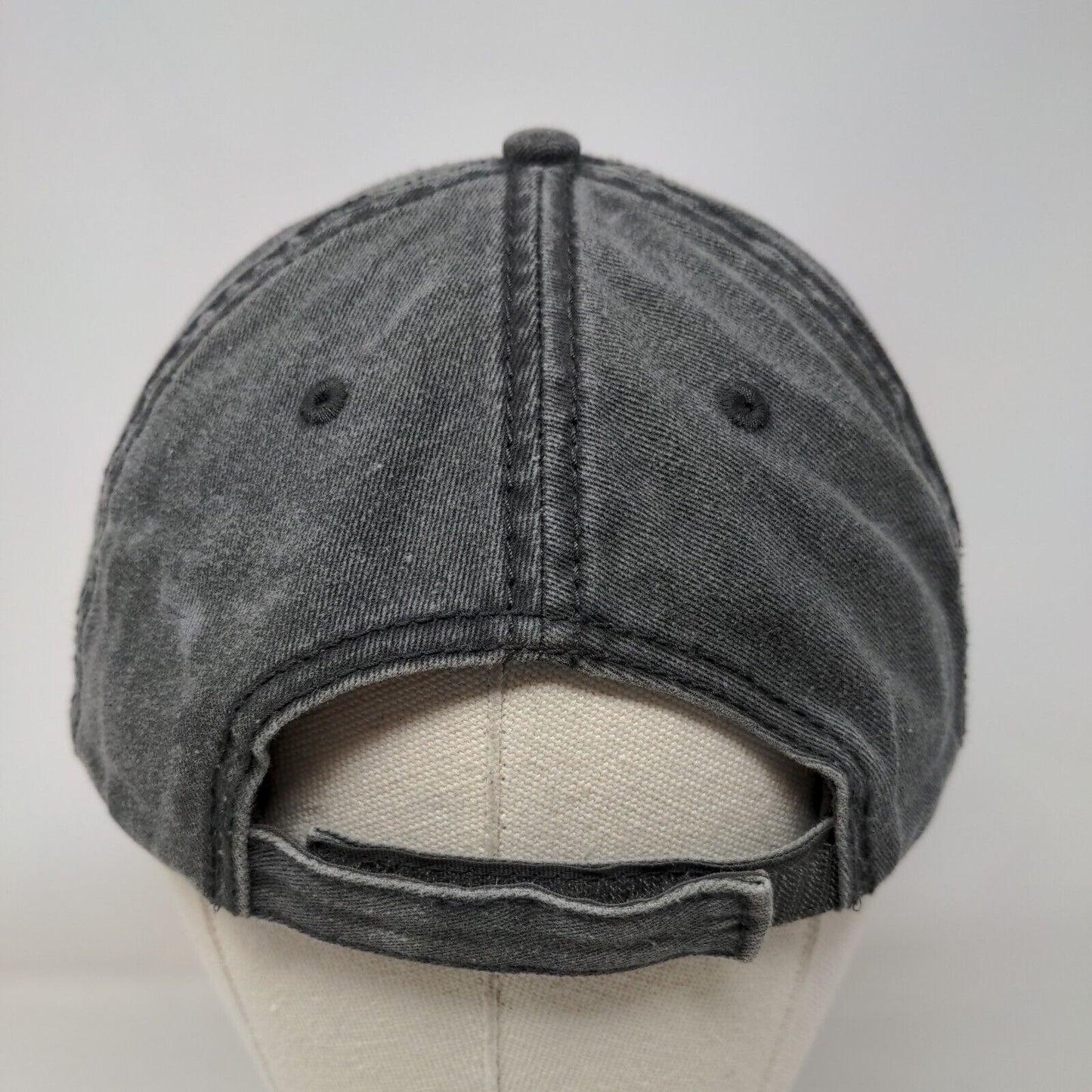 Otto Strapback Hat Gray OSFM Adjustable Vented Holes 6 Panel Blank Cotton