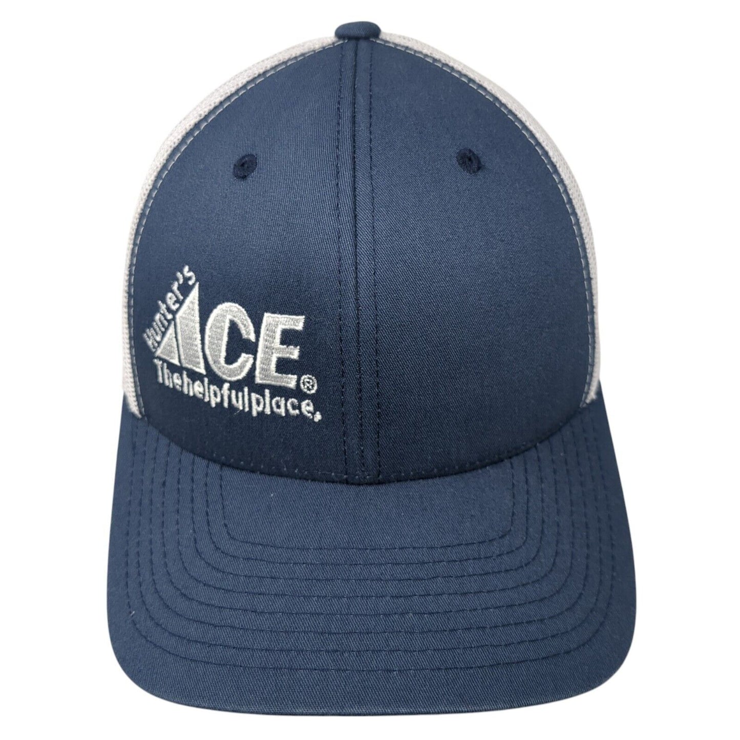 Hunter's ACE The Helpful Place Snapback Trucker Hat Blue OS Mesh Back Yupoong
