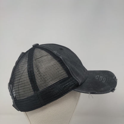 Unbranded Strapback Mesh Back Trucker Hat Gray One Size Adjustable Blank