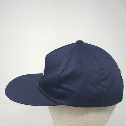 State Bank Snapback Hat Blue One Size Adjustable Embroidered Vented Holes