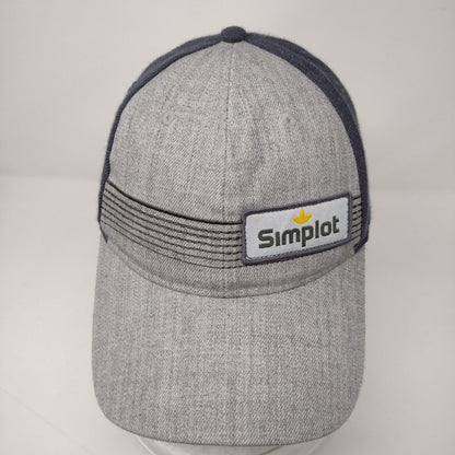 Simplot Patch Strapback Hat Gray OSFA Adjustable Colorblock 6 Panel