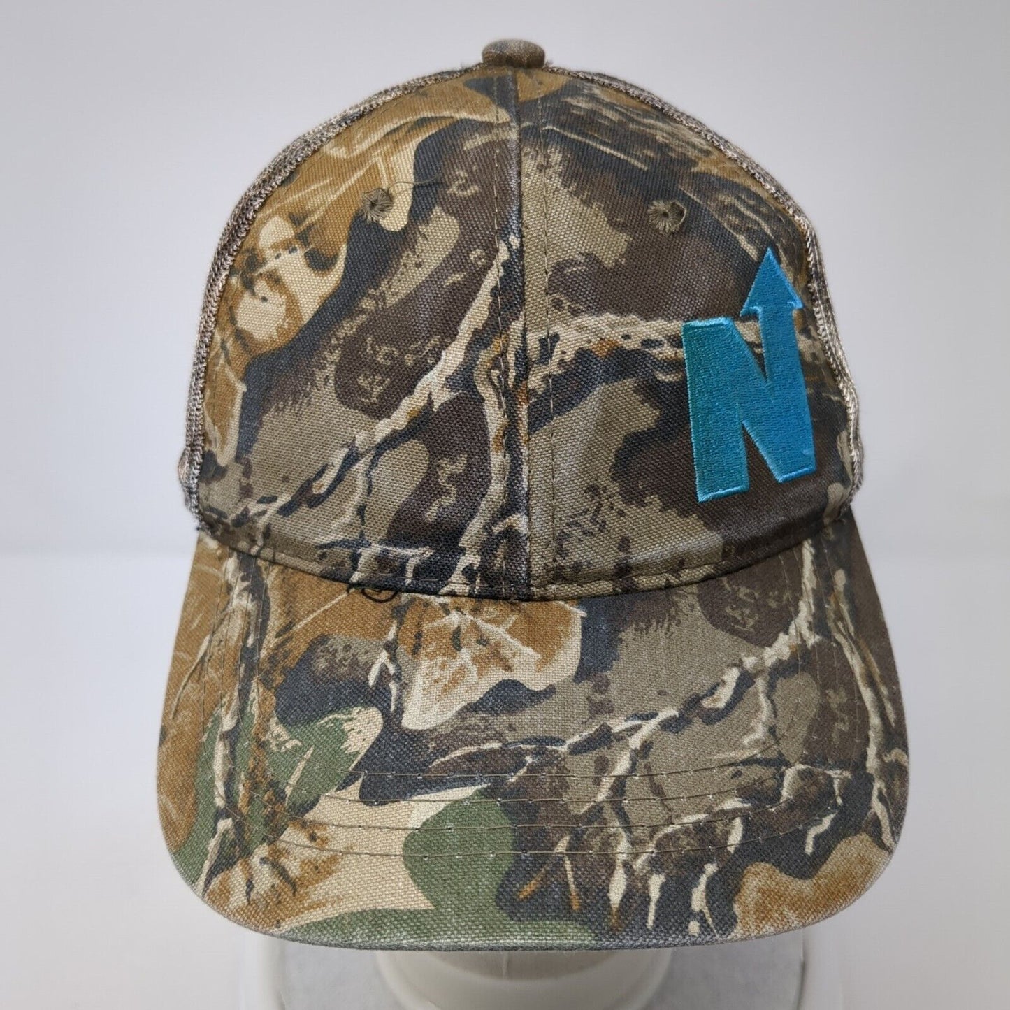 N Strapback Trucker Hat Camouflage OS Adjustable Embroidered Mesh Outdoor Cap