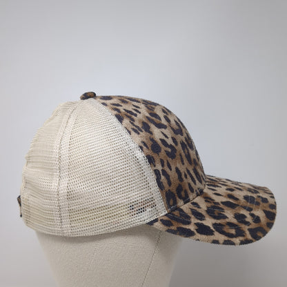 C.C Exclusives Trucker Hat Multi One Size Ponytail Leopard Animal Print
