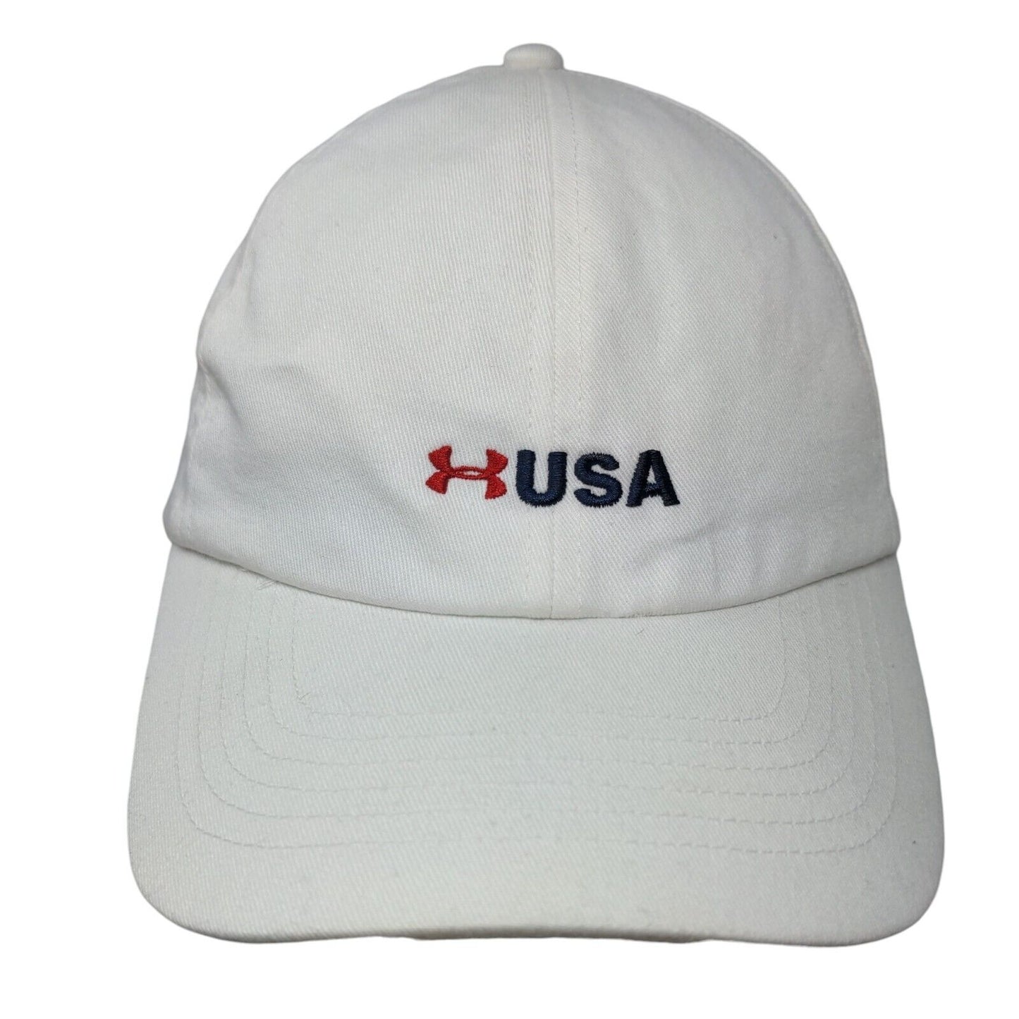 Under Armour USA Women's Slideback Hat White OSFA Embroidered 6 Panel