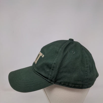 CAT Slideback Hat Green One Size Adjustable Embroidered Vented Holes Cotton