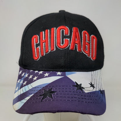 Unbranded Men's Strapback Hat Multicolor Chicago Embroidered Logo 100% Polyester