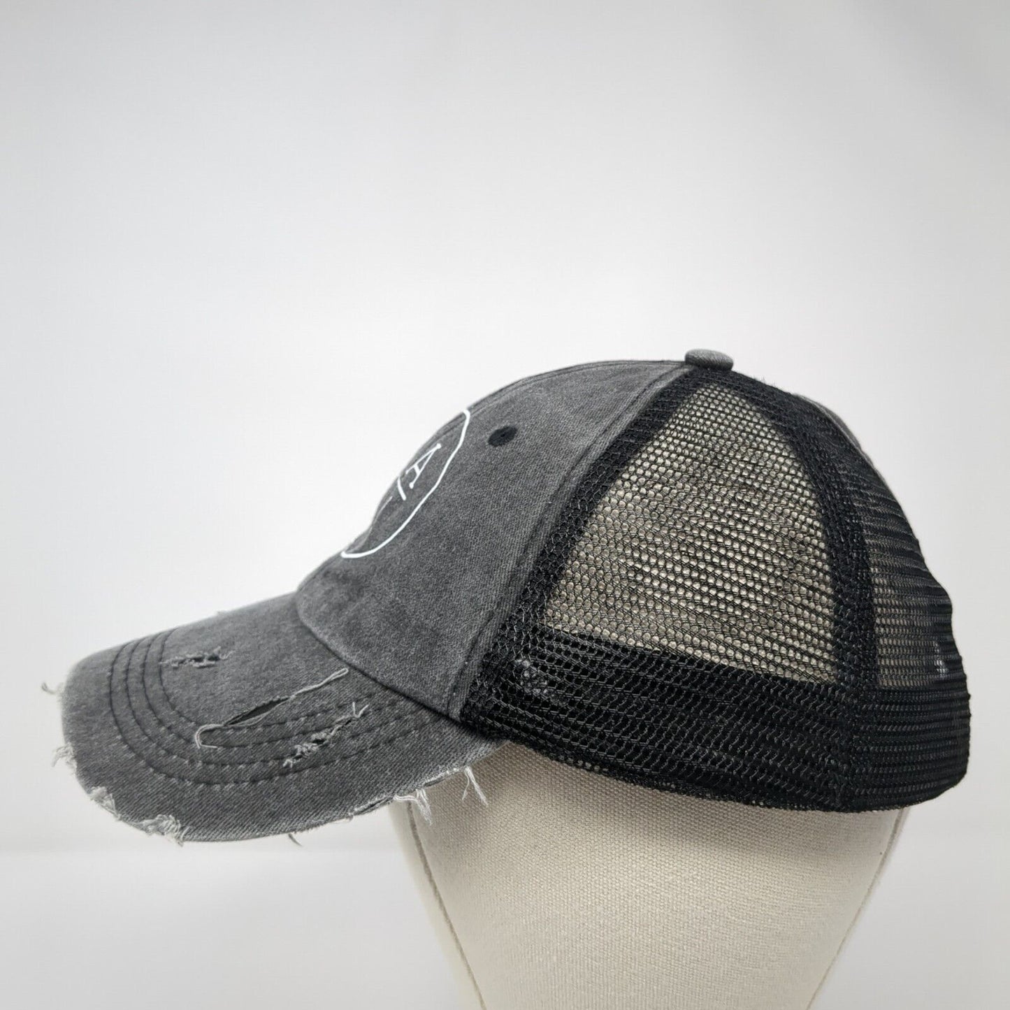 Mama Strapback Trucker Hat Ponytail Gray One Size Mesh Back Adjustable