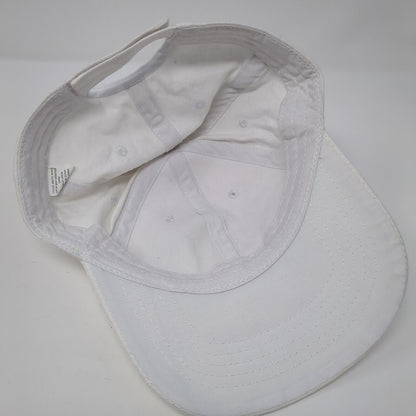 Unbranded Strapback Hat White One Size Adjustable Vented Holes 6 Panel Blank