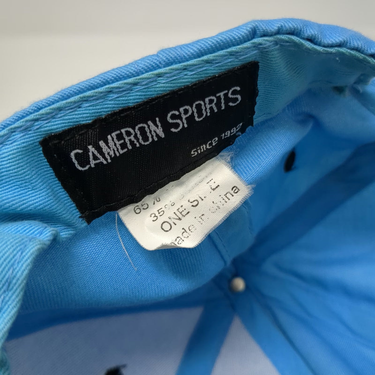 Cameron Sports Snapback Blue Black One Size Green Underbrim Caveman Graphic Hat