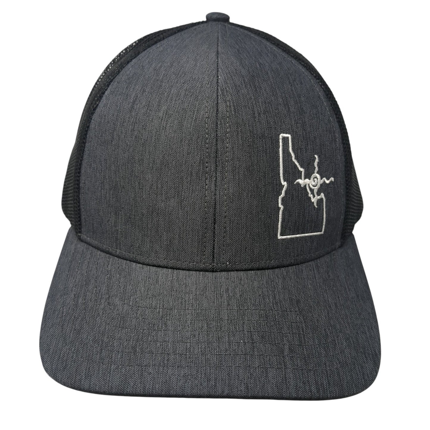 Idaho Snapback Trucker Hat Gray One Size Adjustable Mesh Back Outdoor Cap