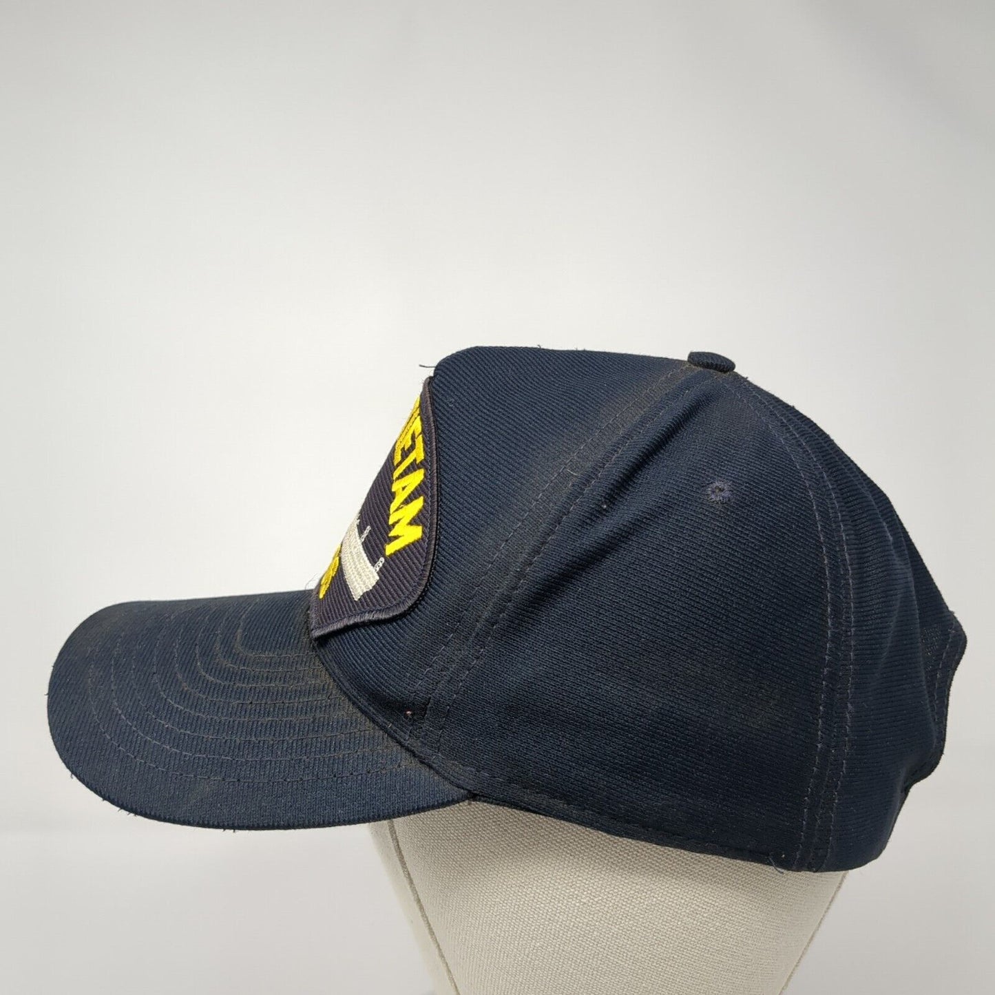USS Antietam CV-36 Patch Snapback Hat Blue One Size Solid Adjustable