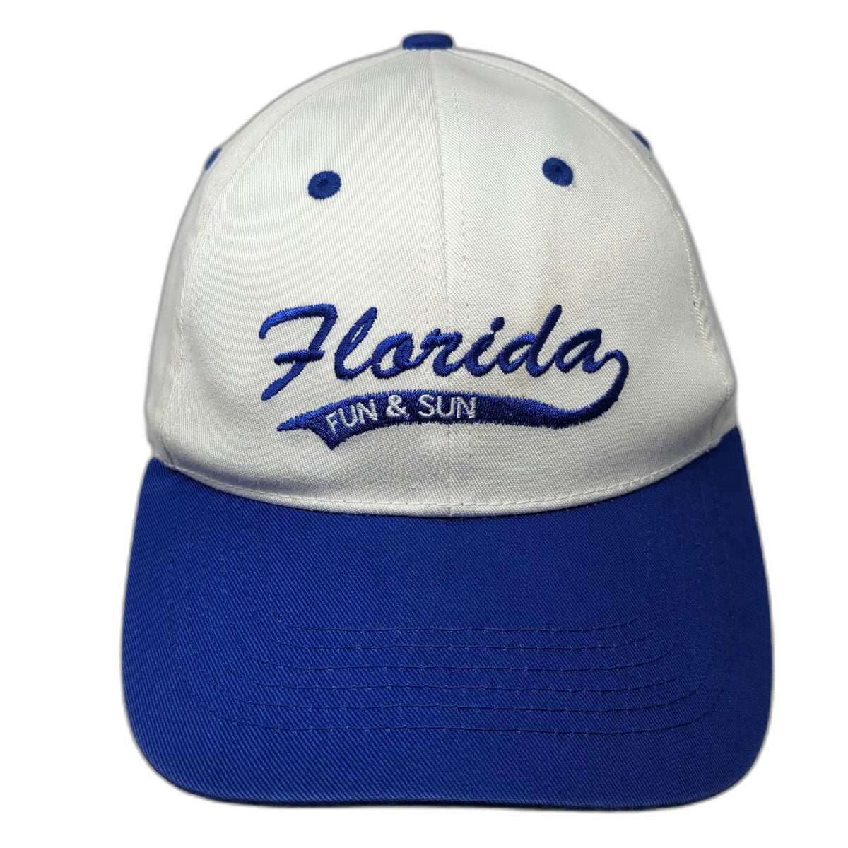 More Sales Snapback White Blue One Size Florida Fun Sun Embroidered Cotton Hat