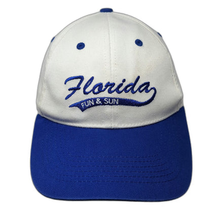 More Sales Snapback White Blue One Size Florida Fun Sun Embroidered Cotton Hat
