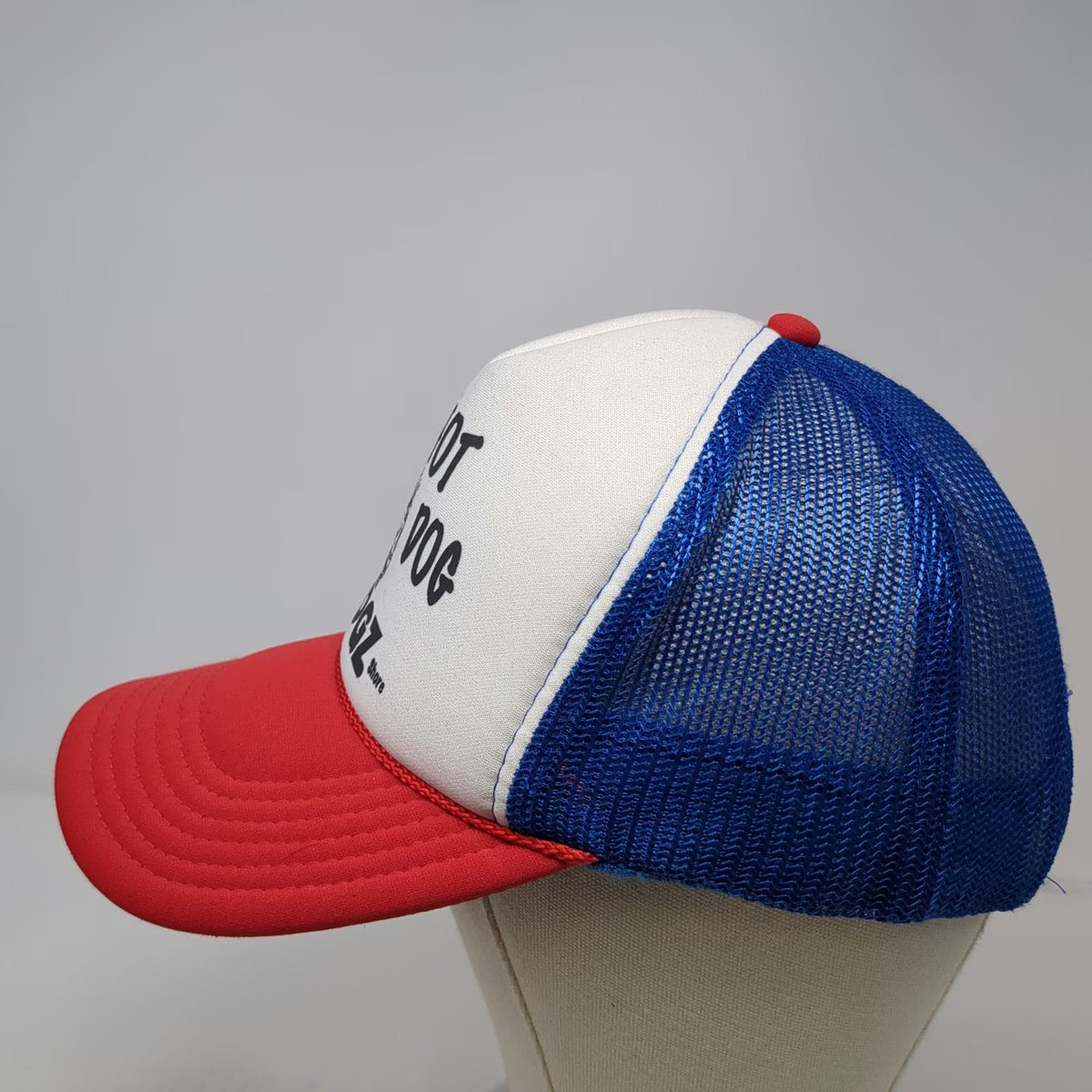Otto Trucker Hat White Red Blue OSFM Belmont Shore Dogz Hot Dog Shot Snapback