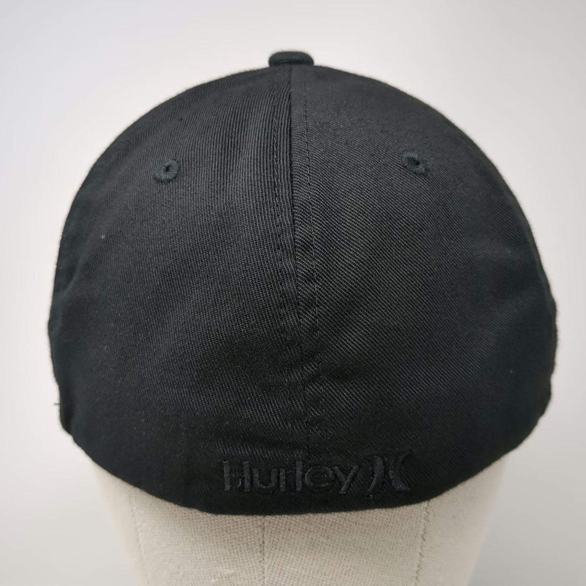 Hurley Baseball Cap Black XL Flexfit Structured Tonal Logo Embroidered Hat