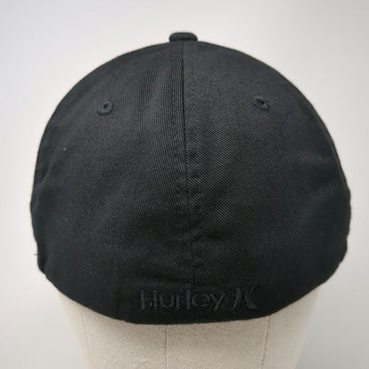 Hurley Baseball Cap Black XL Flexfit Structured Tonal Logo Embroidered Hat