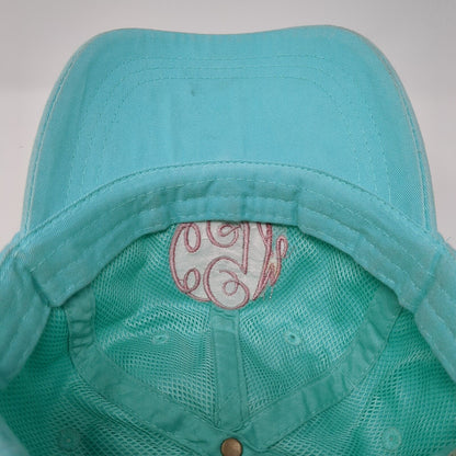 Monogram Slideback Hat Blue One Size Adjustable Embroidered 6 Panel Adams