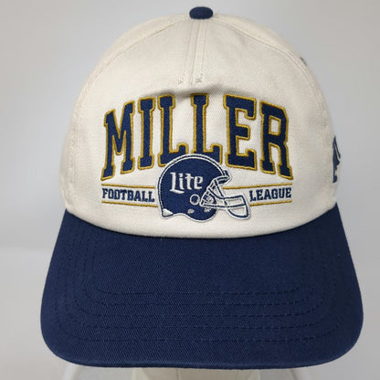American Needle 5 Panel Miller Lite Football League Hat White One Size Blue