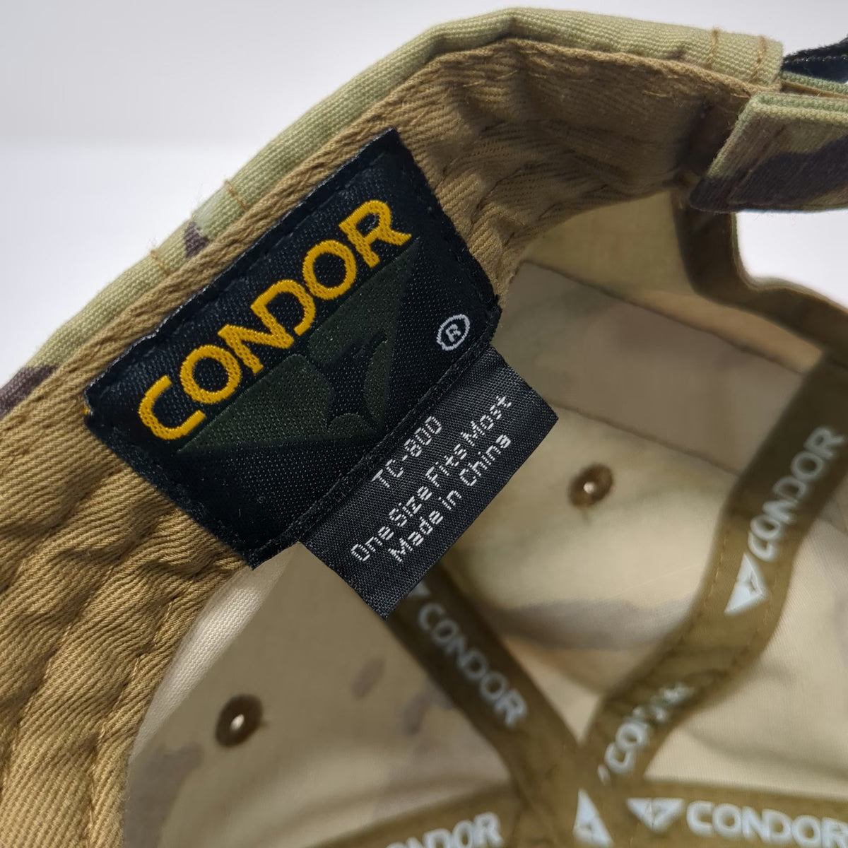 Condor Baseball Cap Green One Size Camo Hook Loop Patch Tactical Outdoor Hat