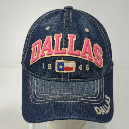 USA Headwear Dallas Baseball Cap Blue One Size Texas Flag Denim Strapback Hat