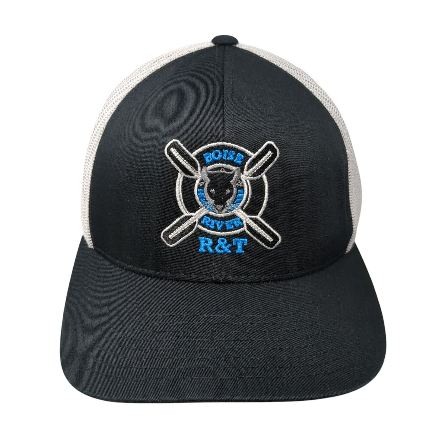 Boise River R&T Snapback Mesh Back Trucker Hat Black OSFA Adjustable