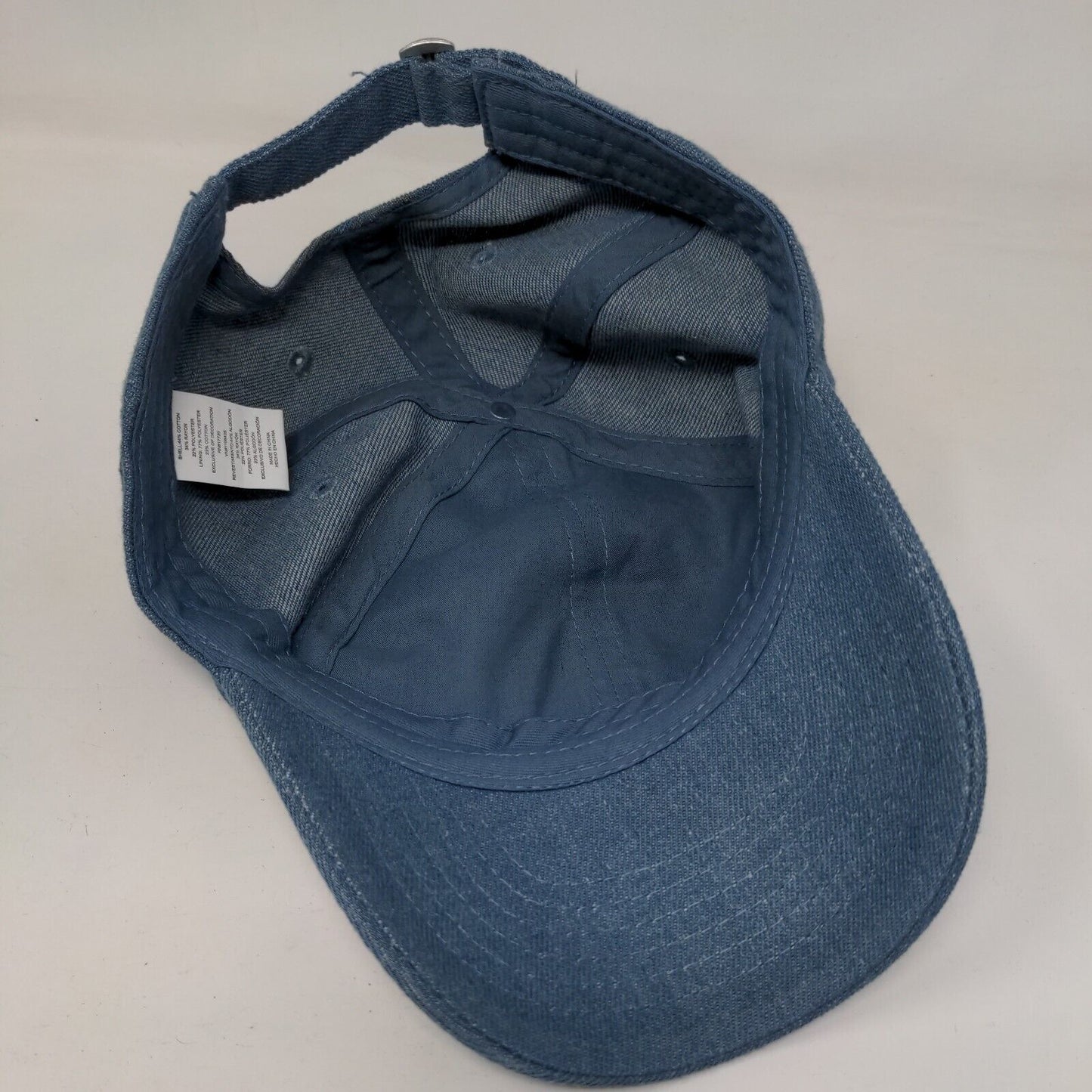 Unbranded Slideback Hat Blue One Size Adjustable Vented Holes 6 Panel Blank