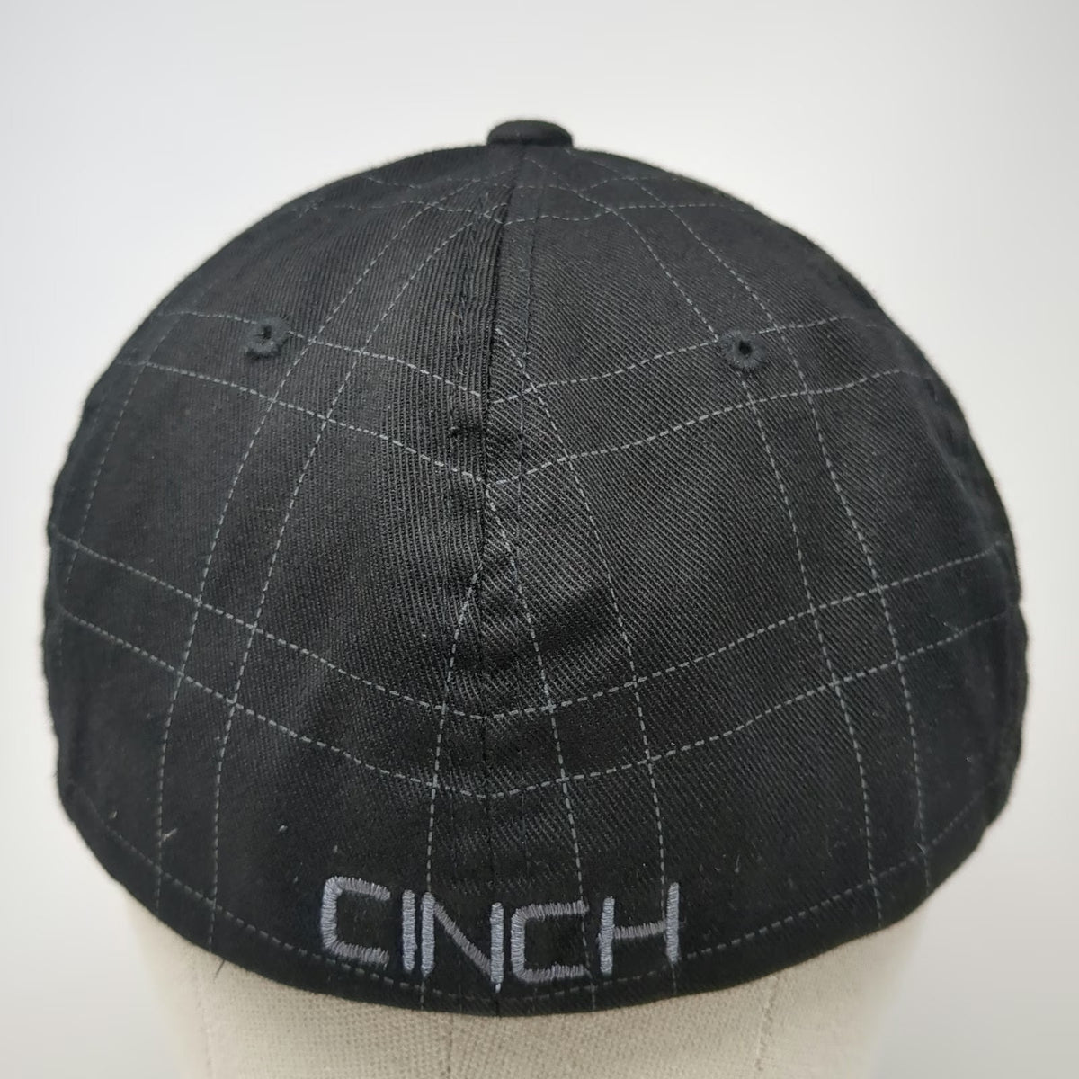 Cinch Baseball Cap Black XL Flexfit Grid Pattern Lead Dont Follow Embroidery Hat