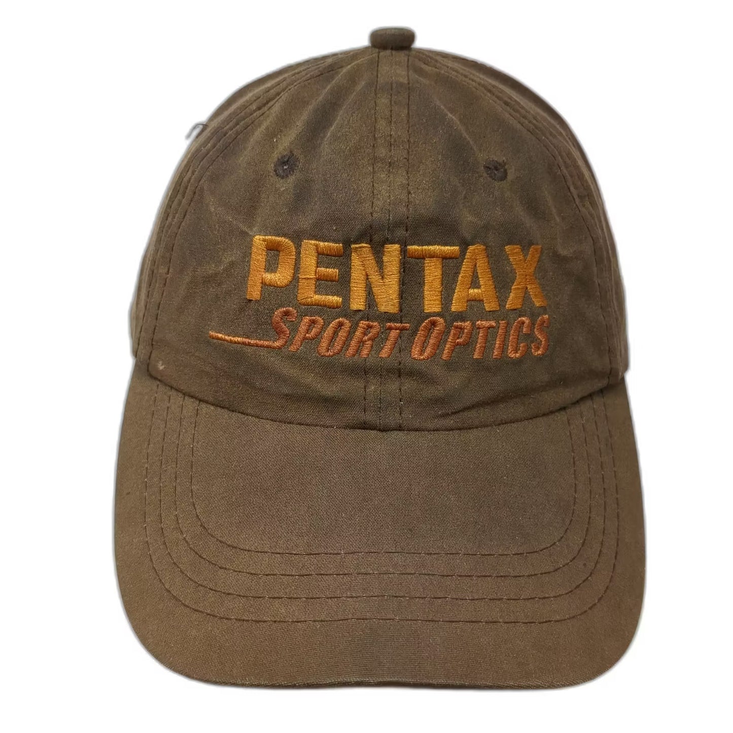 Imperial Pentax Sport Optics Brown Baseball Cap Hat One Size USA Flag Adjustable