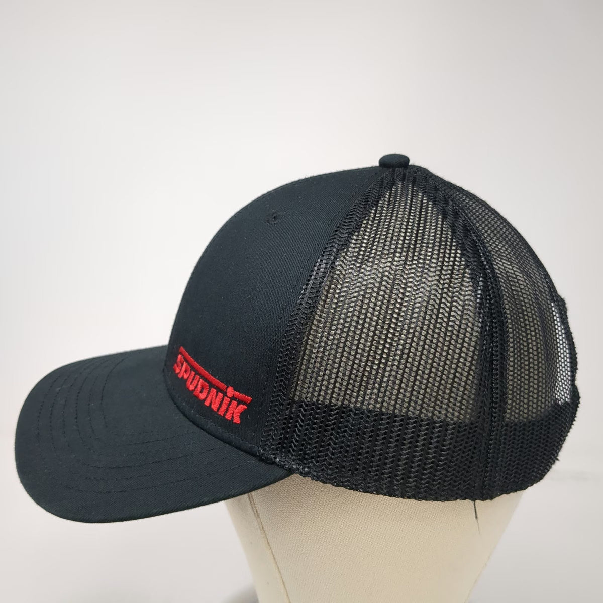 Cap America Trucker Hat Black One Size Spudnik Agricultural Mesh Snapback Red