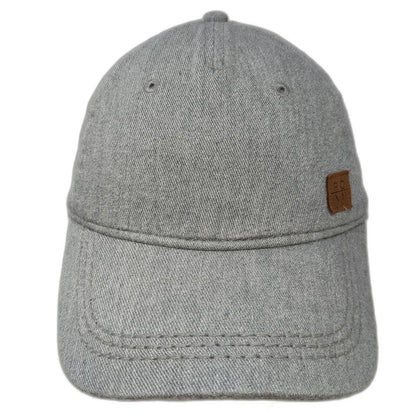 Roxy 5 Panel Hat Gray One Size Leather Logo Patch Strapback Surf Beach Sport