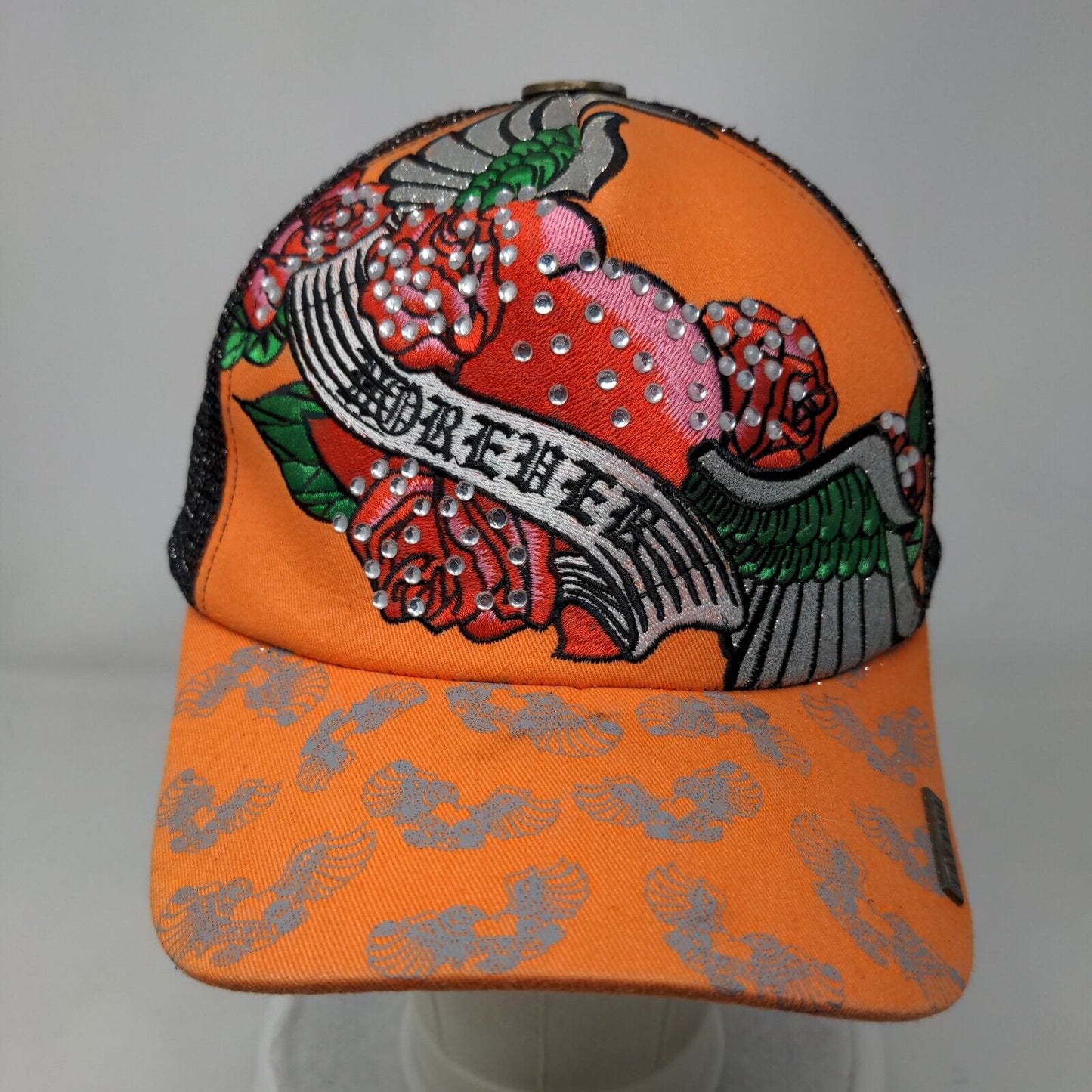 Forever Snapback Trucker Hat Multicolor OSFA Floral Bling American Tattoo Wear