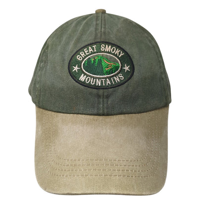 Great Smoky Mountains Strapback Hat Green One Size Adjustable Jhats