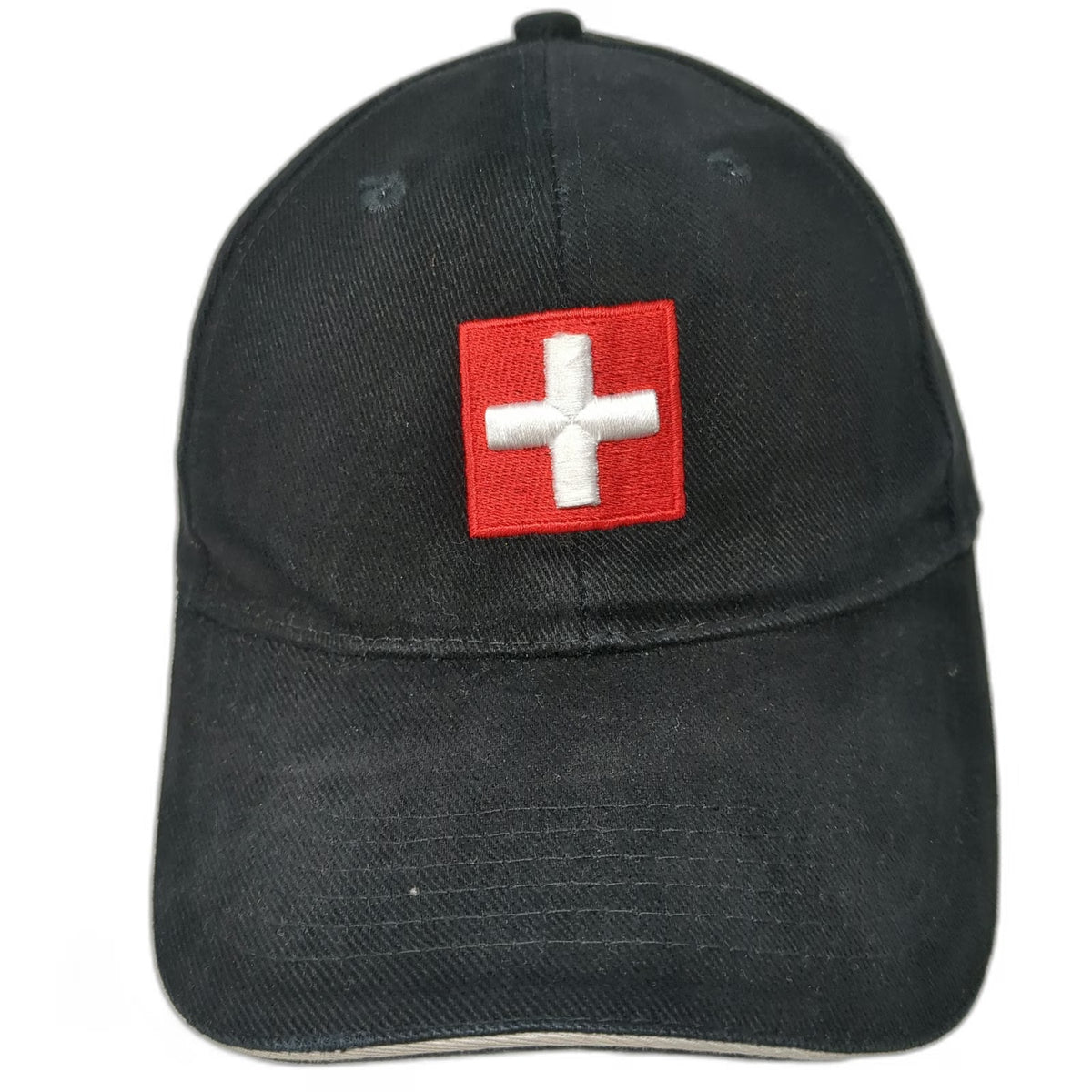 Alberto SA Switzerland Flag Baseball Cap Black One Size Hat Slideback Cross