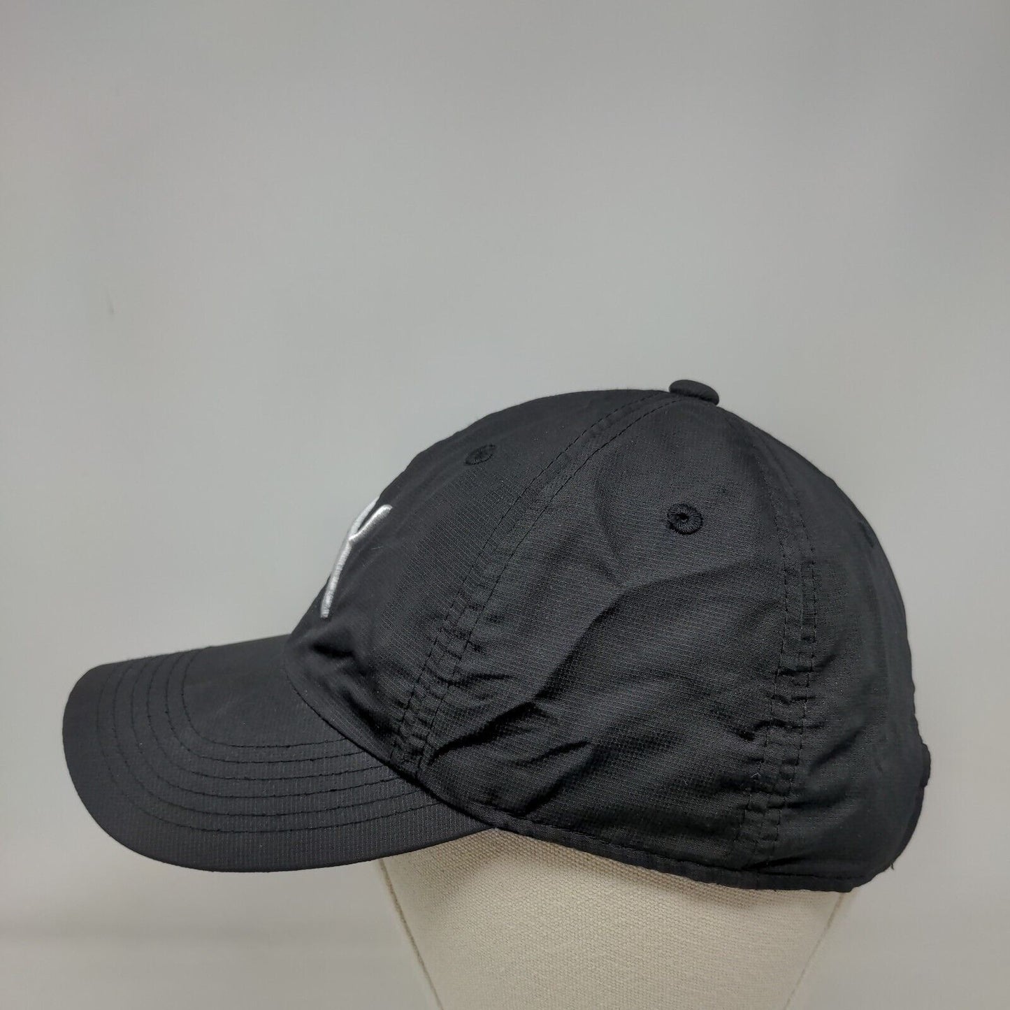 PUMA Strapback Hat Black One Size Embroidered Logo Adjustable Vent Holes