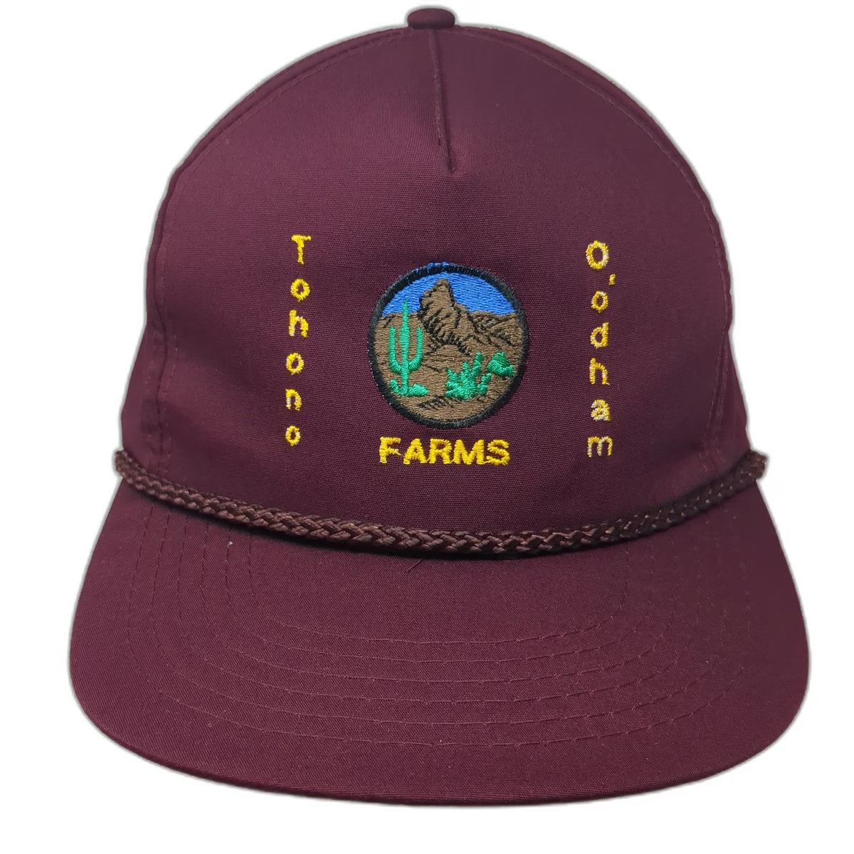 Speedway 5 Panel Red One Size Rope Snapback Tohono O'odham Farms Agriculture Hat