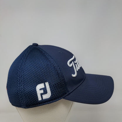 Titleist FJ Pro V1 Fitted Hat Blue Medium/Large Embroidered 6 Panel